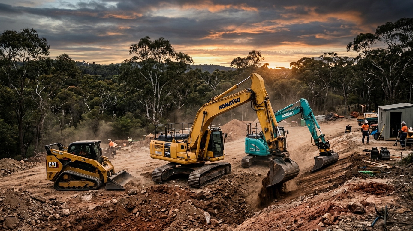 Excavation contractors plant fleet servicing Gippsland and regional Victoria